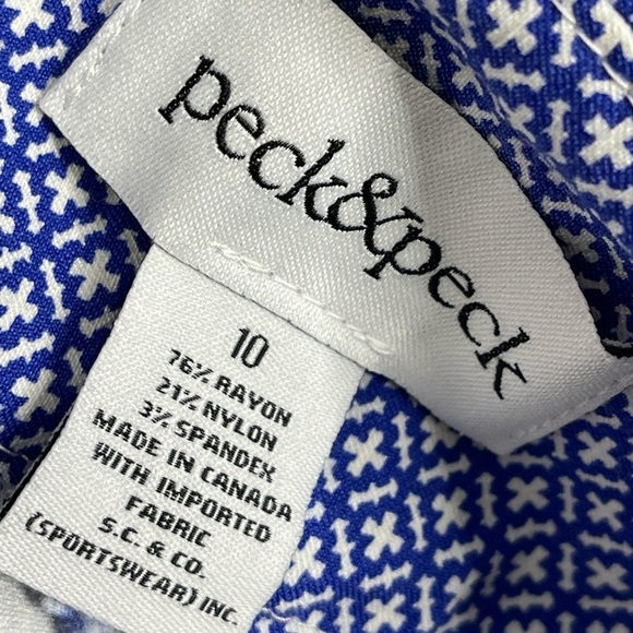 Peck‎ & Peck Women’s Blue Patterned Print Pull On Pants Size 10 - Picture 6 of 6